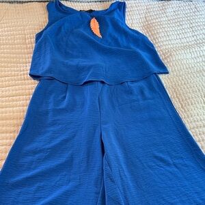 NWT Blue Wide Leg Lightweight Matching Set